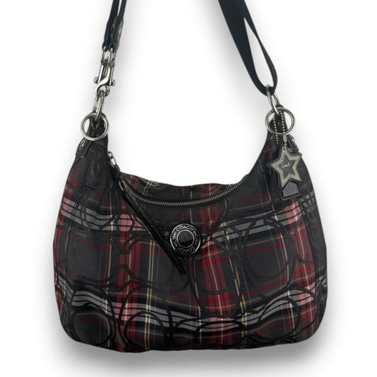 COACH TARTAN CHECK PATTERN SHOULDER BAG