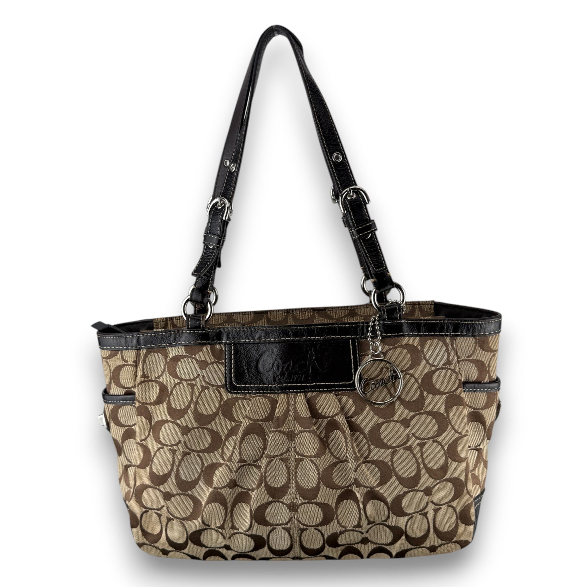 バッグ COACH Signature Pleated Gallery Tote COACH SIGNATURE PLEATED GALLERY TOTE BAG – valuablevintage