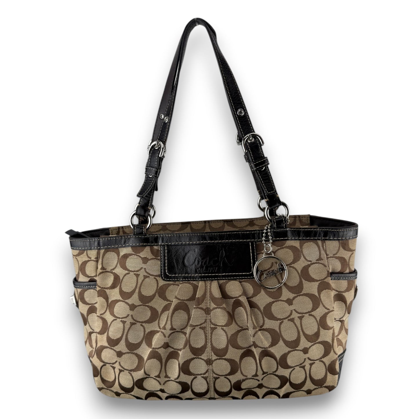 COACH SIGNATURE JACQUARD STRIPE BAG (LARGE) 