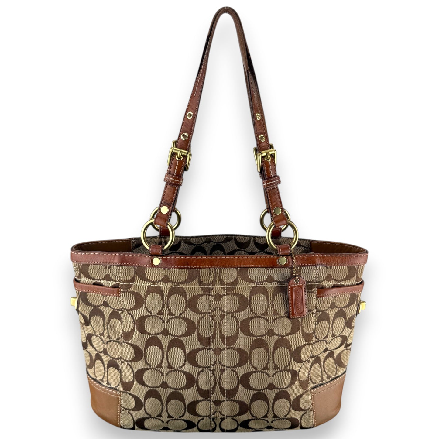 COACH SIGNATURE JACQUARD STRIPE BAG (LARGE) 
