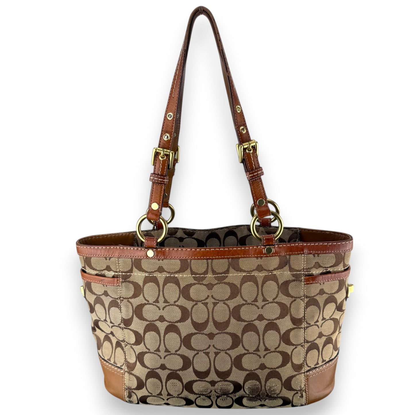 COACH SIGNATURE JACQUARD STRIPE BAG (LARGE) 