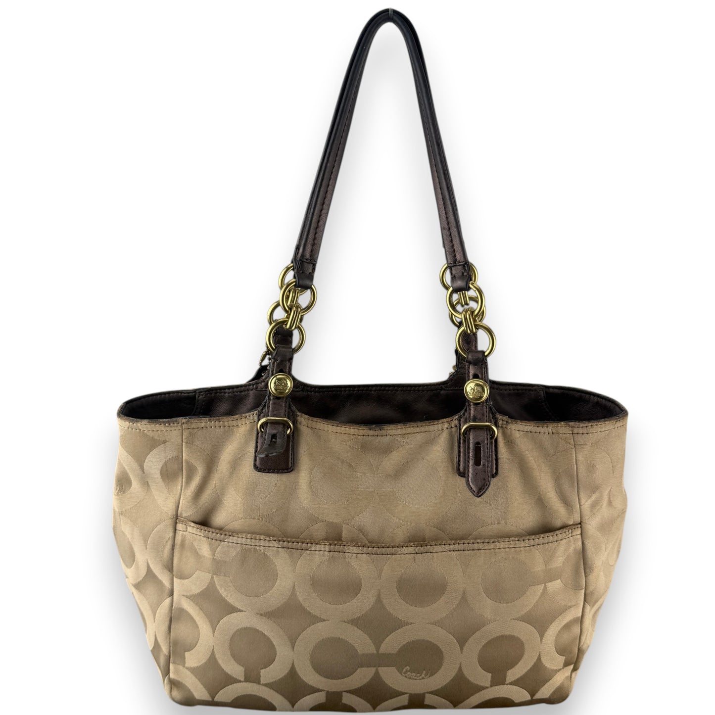 COACH SIGNATURE JACQUARD STRIPE BAG (LARGE) 