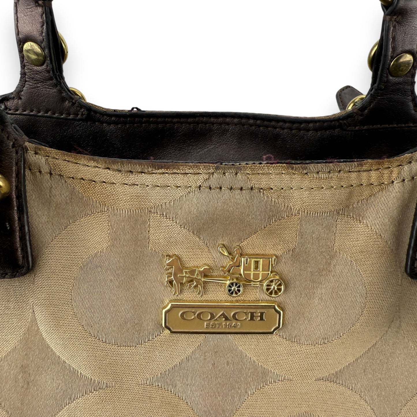 COACH SIGNATURE JACQUARD STRIPE BAG (LARGE) 