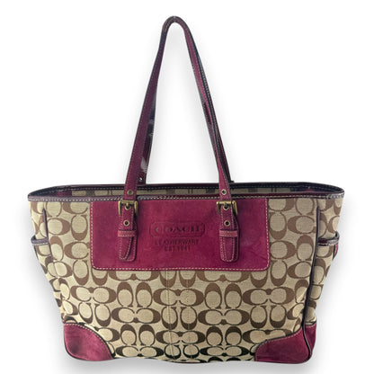 COACH SIGNATURE SUEDE TOTE BAG
