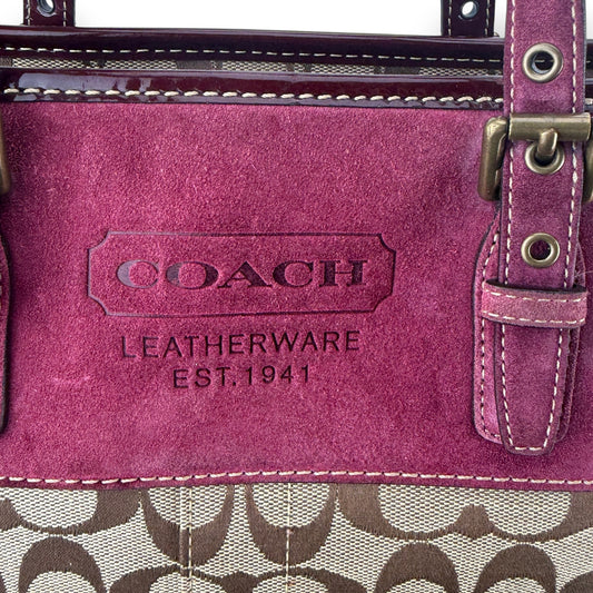 COACH SIGNATURE SUEDE TOTE BAG