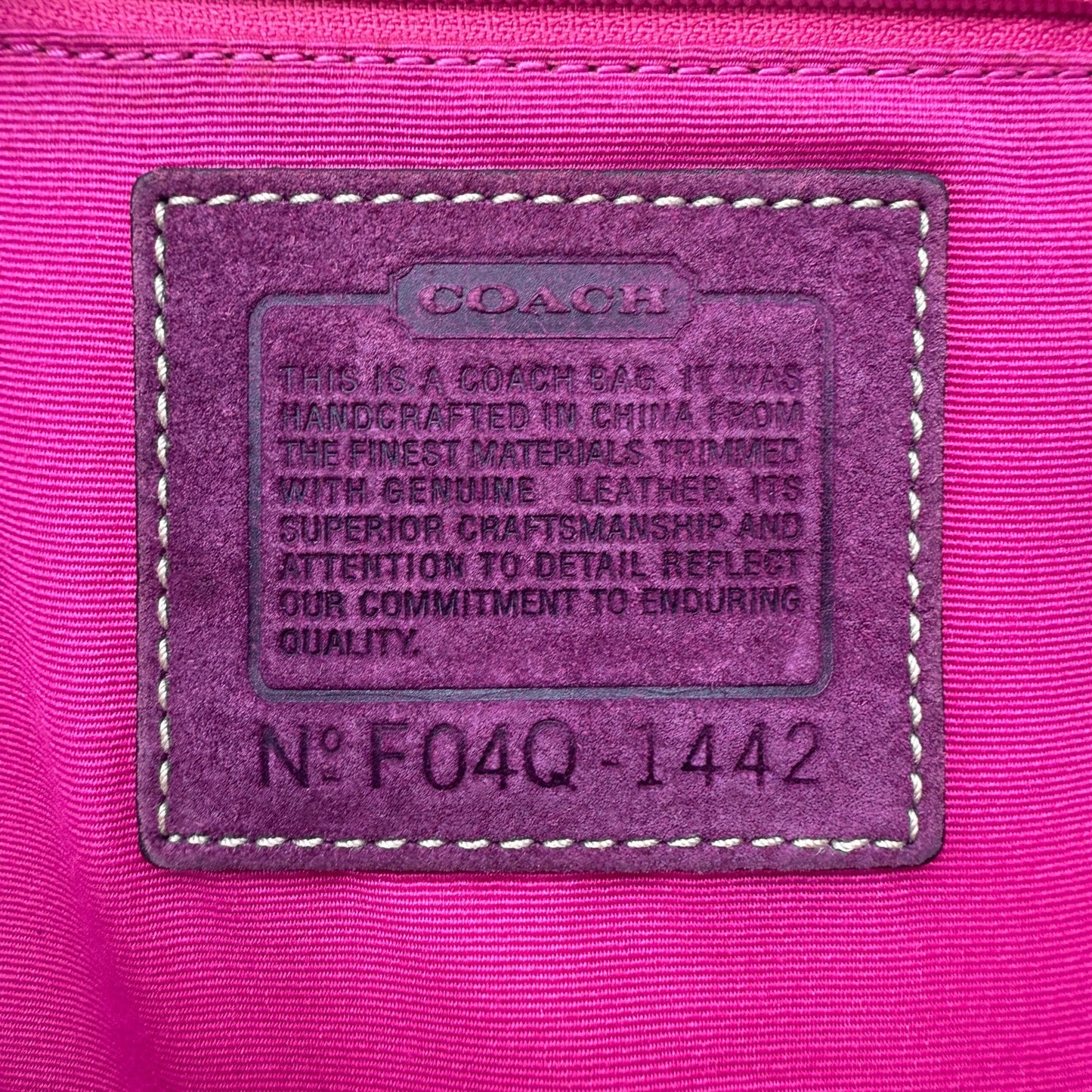COACH SIGNATURE SUEDE TOTE BAG