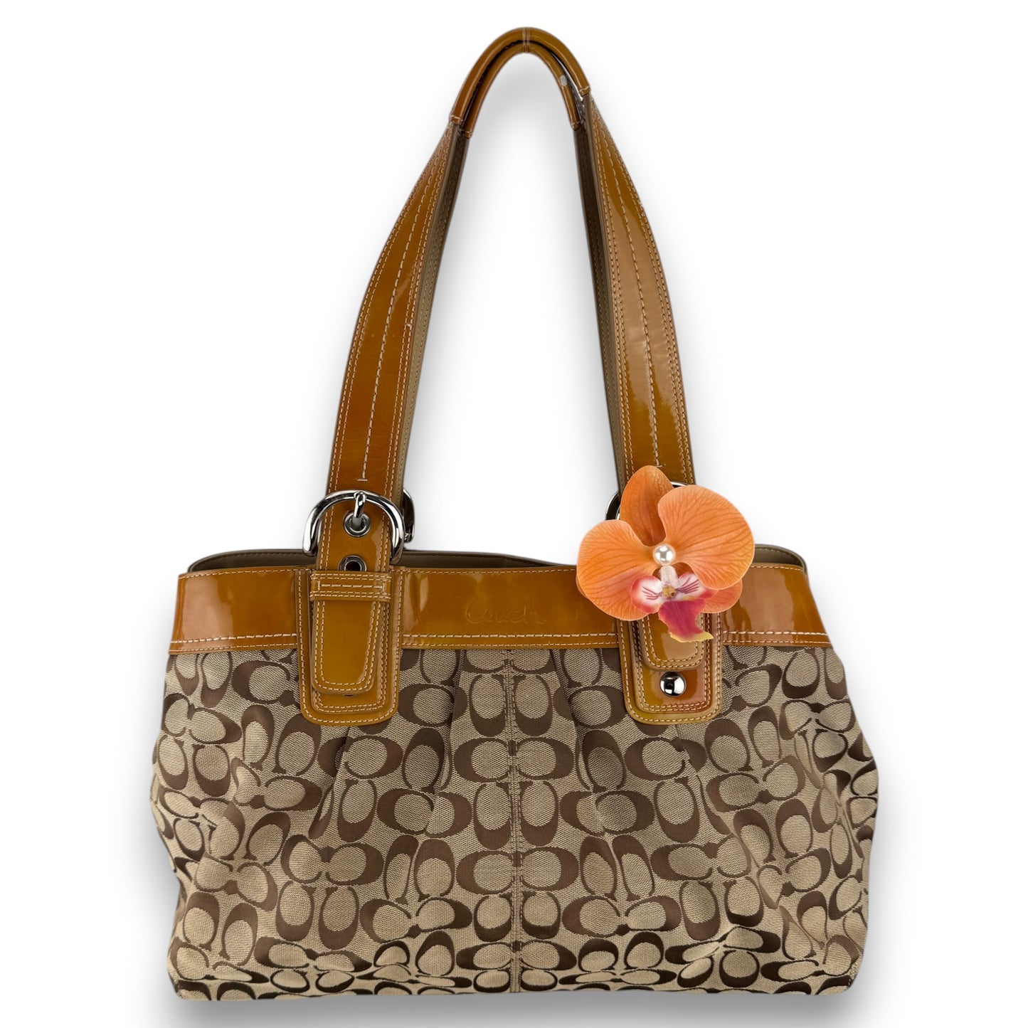 COACH SIGNATURE PLEATED TOTE BAG