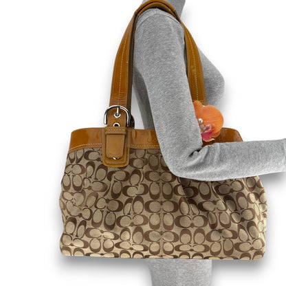COACH SIGNATURE PLEATED TOTE BAG