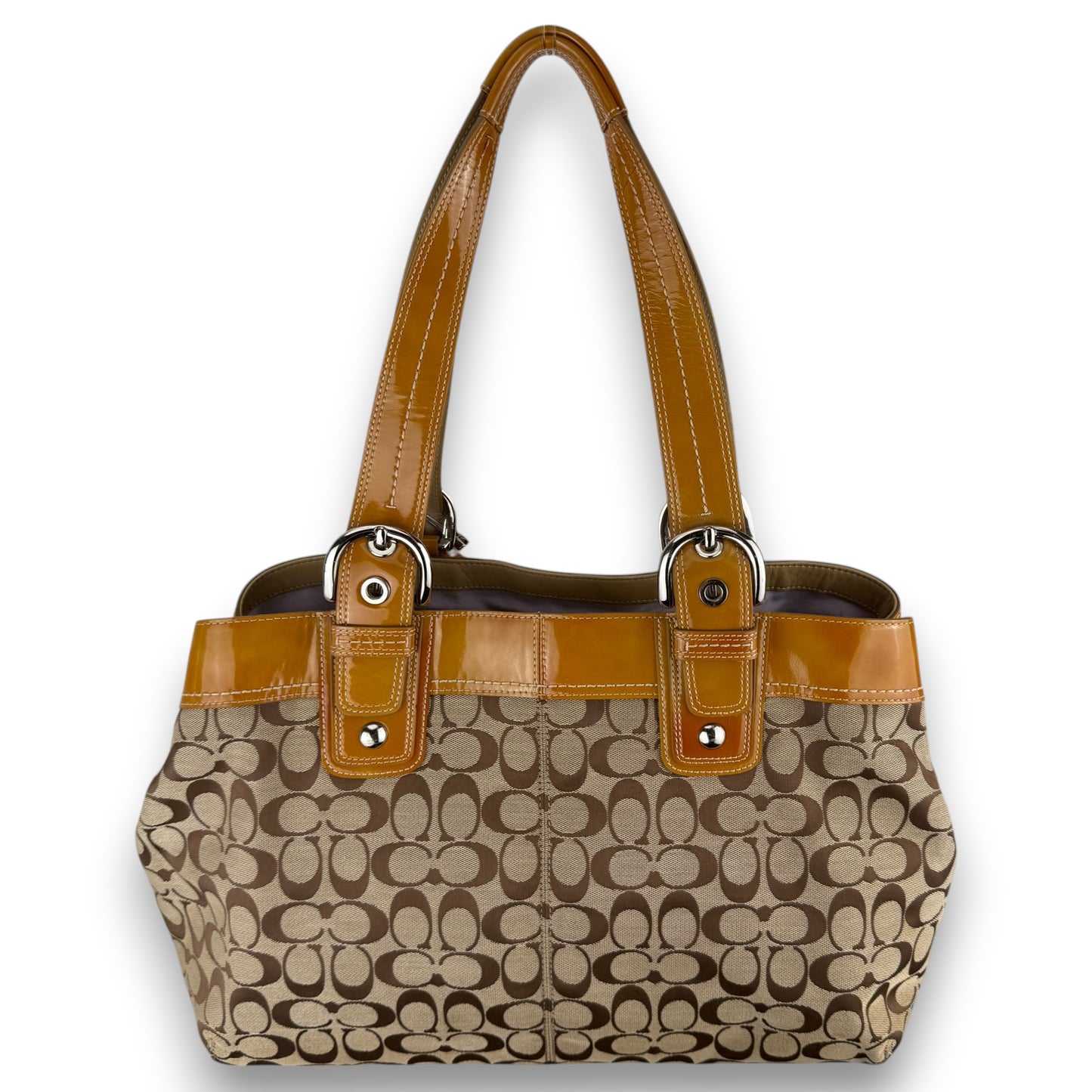 COACH SIGNATURE PLEATED TOTE BAG