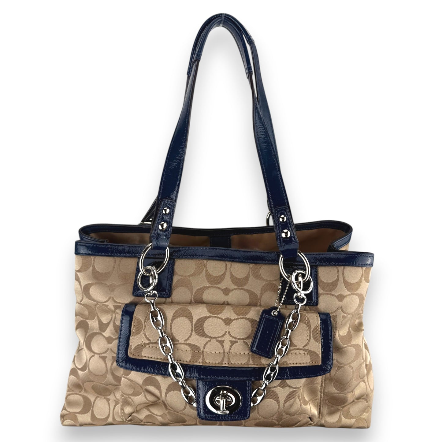 COACH SIGNATURE JACQUARD STRIPE BAG (LARGE) 