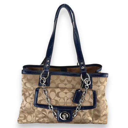 COACH SIGNATURE JACQUARD STRIPE BAG (LARGE) 