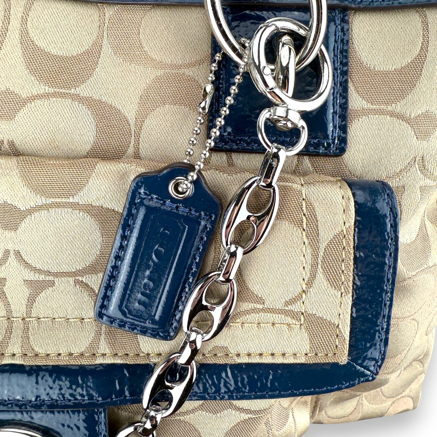 COACH SIGNATURE JACQUARD STRIPE BAG (LARGE) 