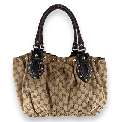 GUCCI GG CANVAS MEDIUM PELHAM STUDDED TOTE BAG