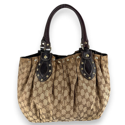 GUCCI GG CANVAS MEDIUM PELHAM STUDDED TOTE BAG