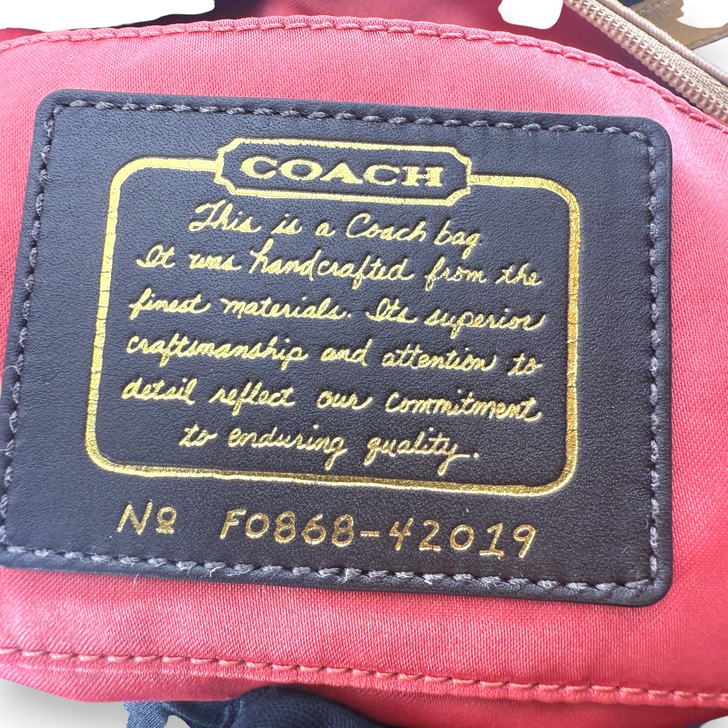 COACH SIGNATURE STRIPE MINI HOBO BAG GOLD