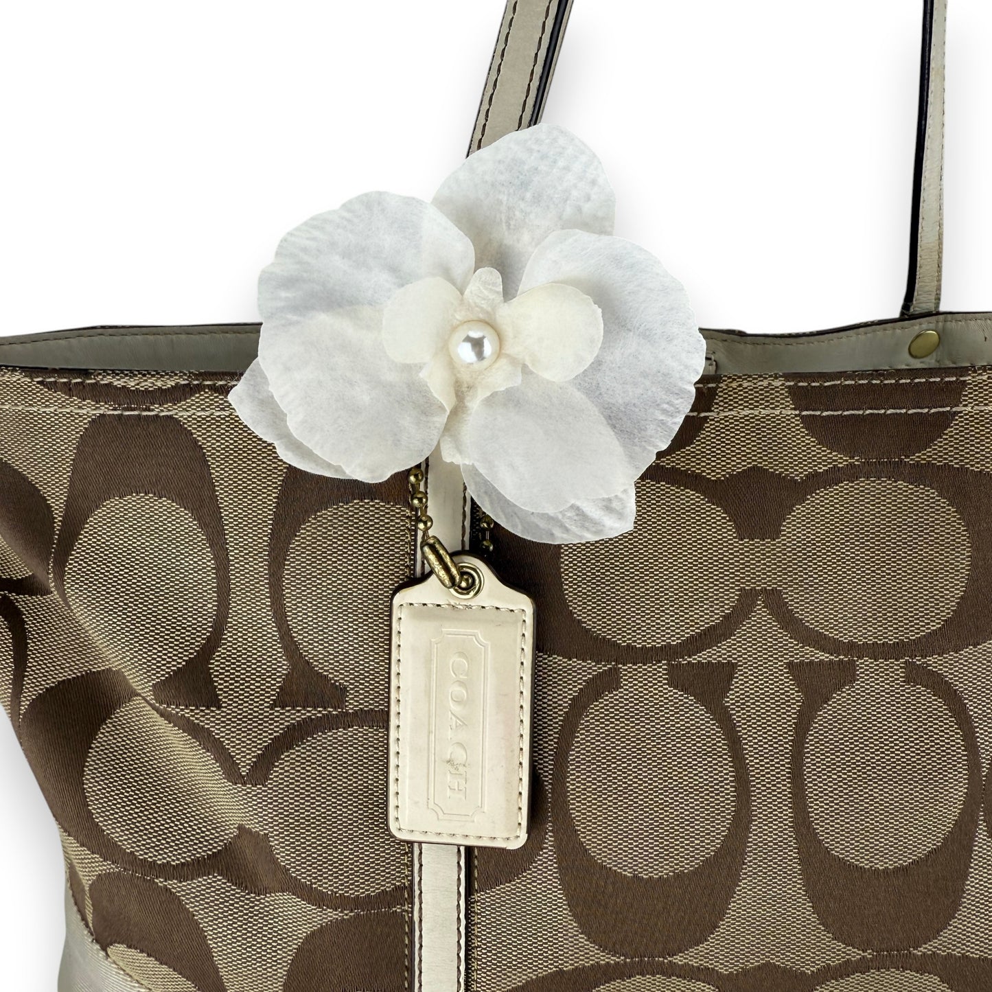 COACH SIGNATURE JACQUARD STRIPE BAG (LARGE) 