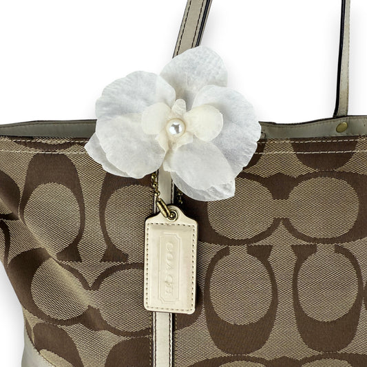 COACH SIGNATURE STRIPE TOTE BAG