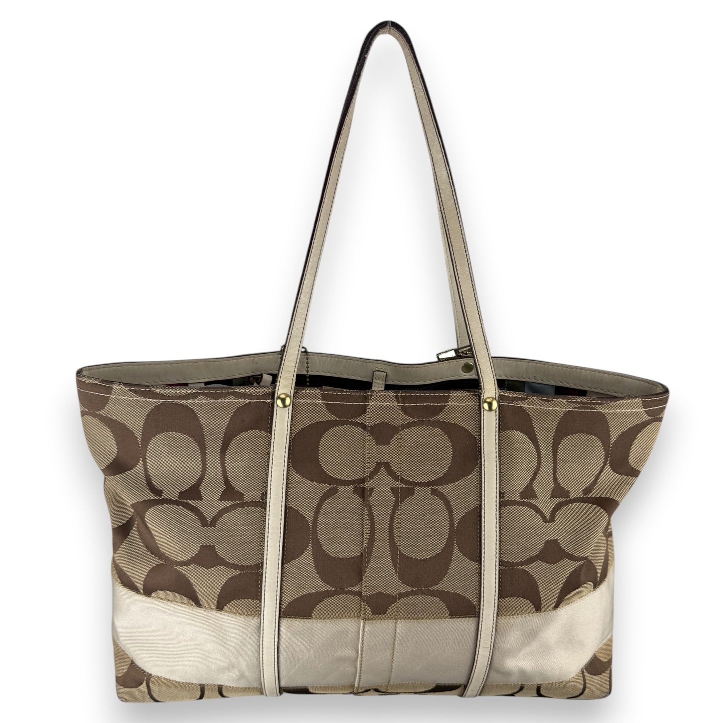 COACH SIGNATURE JACQUARD STRIPE BAG (LARGE) 