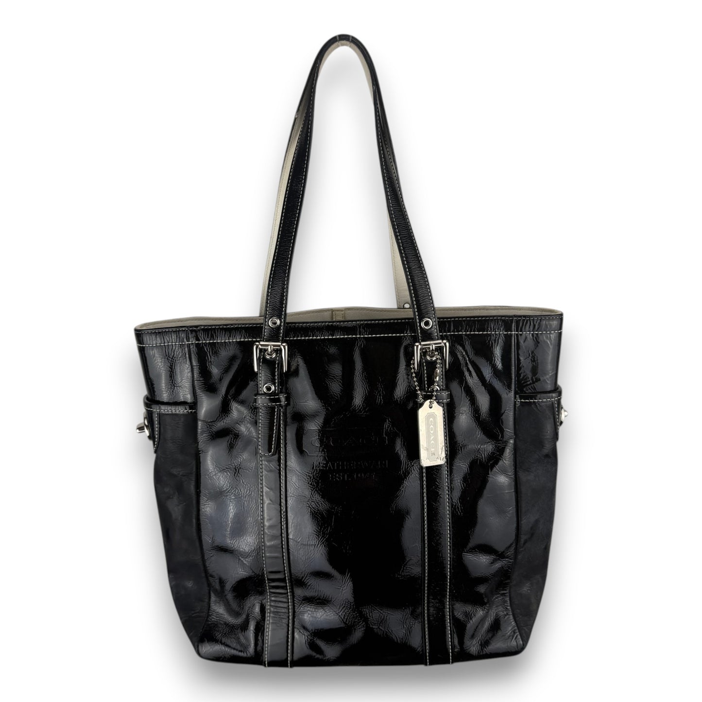 COACH GLAZED LEATHER GALLERY TOTE BAG
