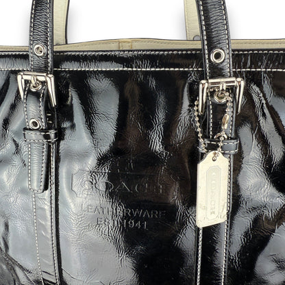 COACH GLAZED LEATHER GALLERY TOTE BAG
