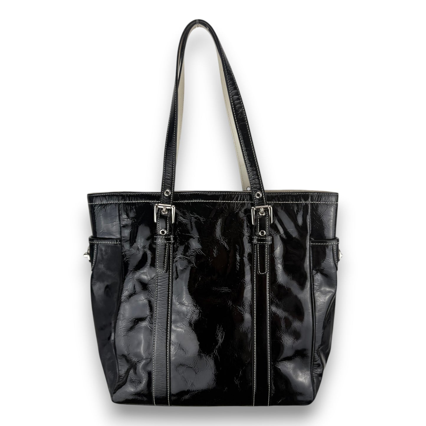 COACH GLAZED LEATHER GALLERY TOTE BAG