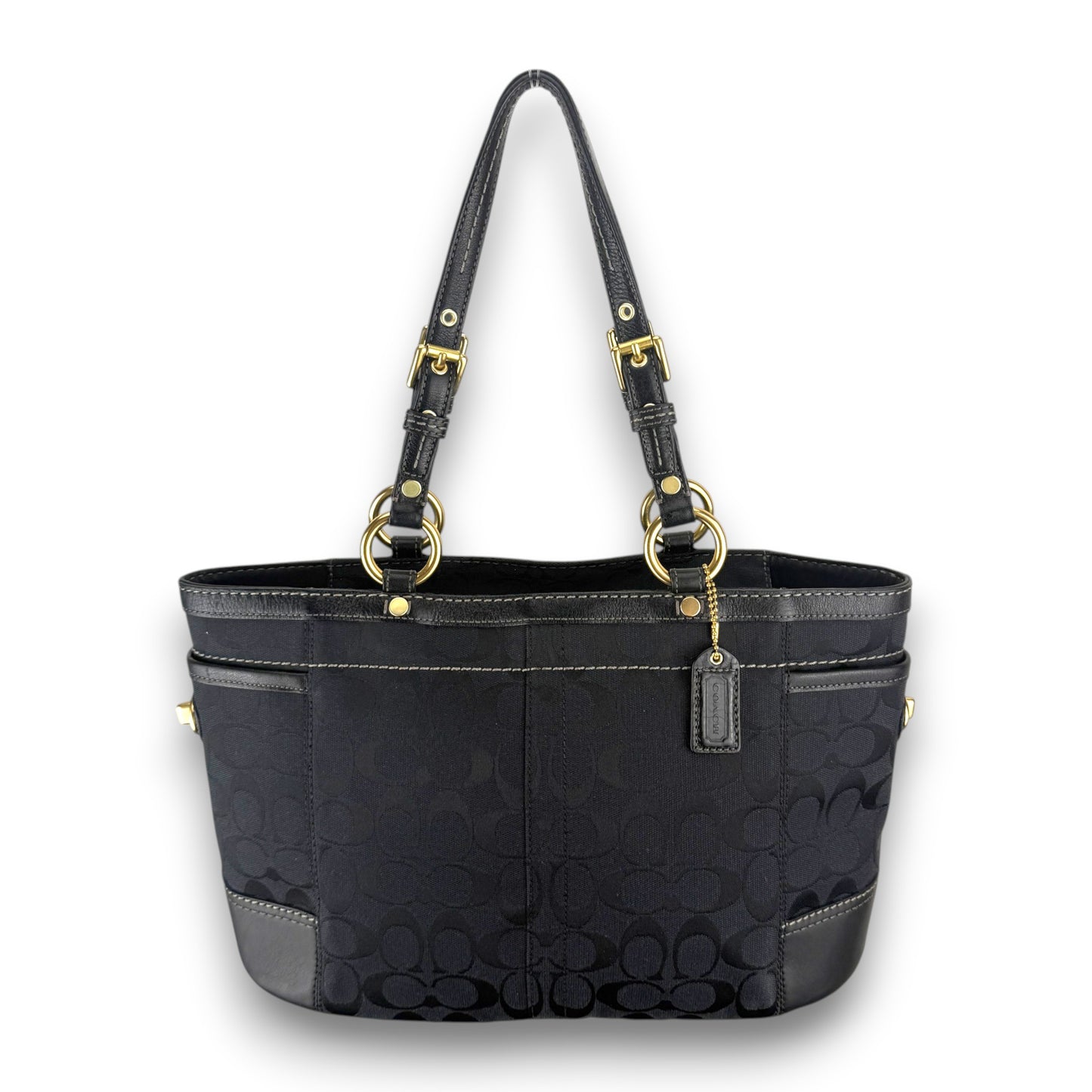 COACH SIGNATURE GALLERY TOTE BAG BLACK