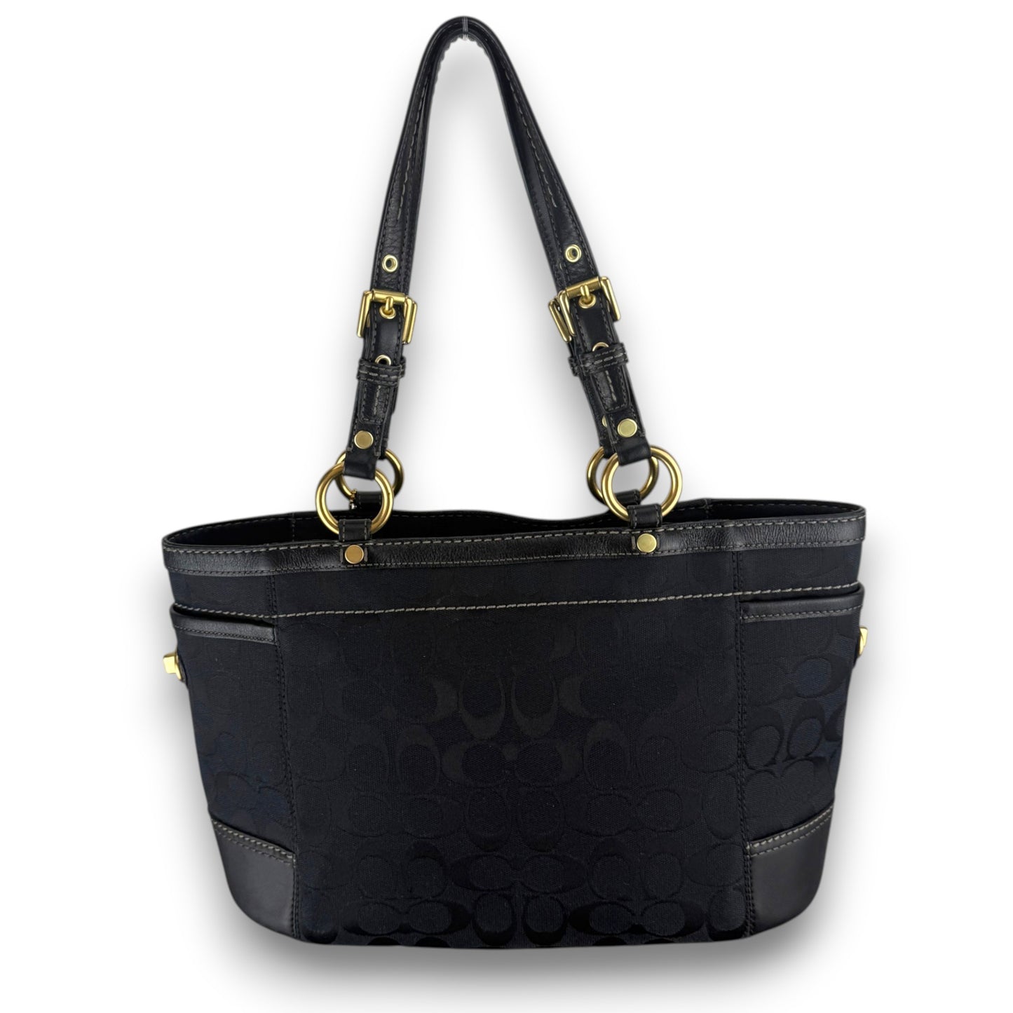 COACH SIGNATURE GALLERY TOTE BAG BLACK