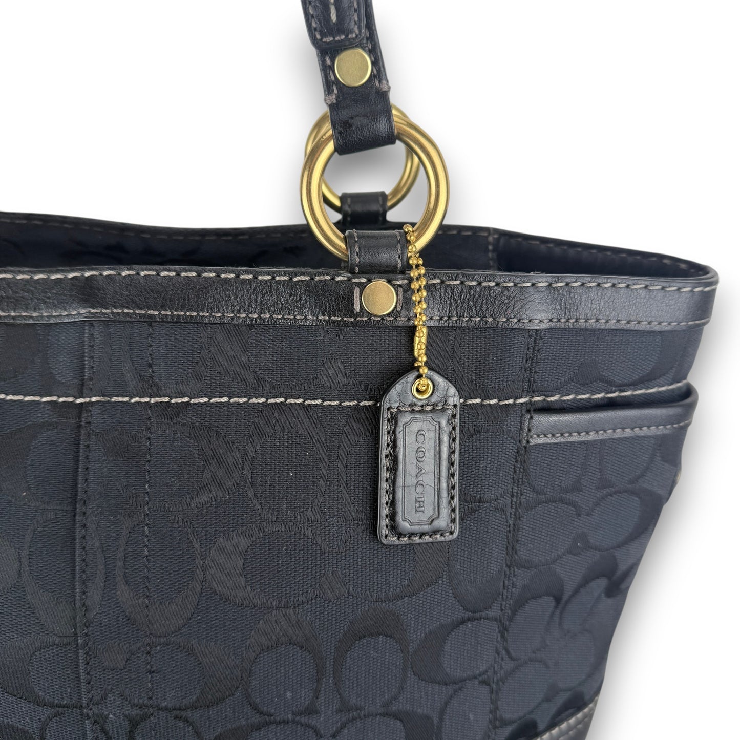 COACH SIGNATURE GALLERY TOTE BAG BLACK