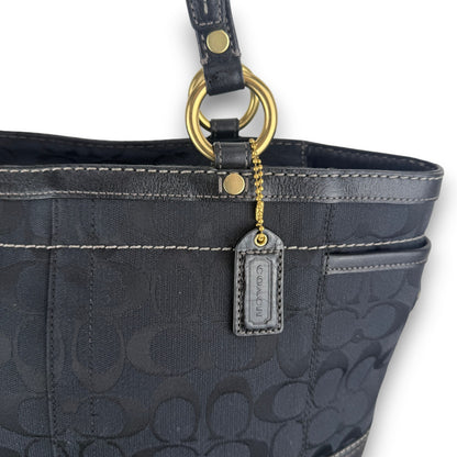 COACH SIGNATURE GALLERY TOTE BAG BLACK