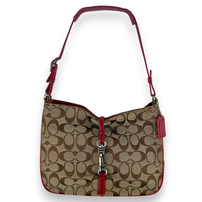 COACH SIGNATURE CLIP CANVAS SHOULDER BAG