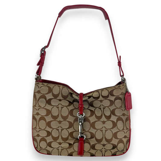 COACH SIGNATURE CLIP CANVAS SHOULDER BAG