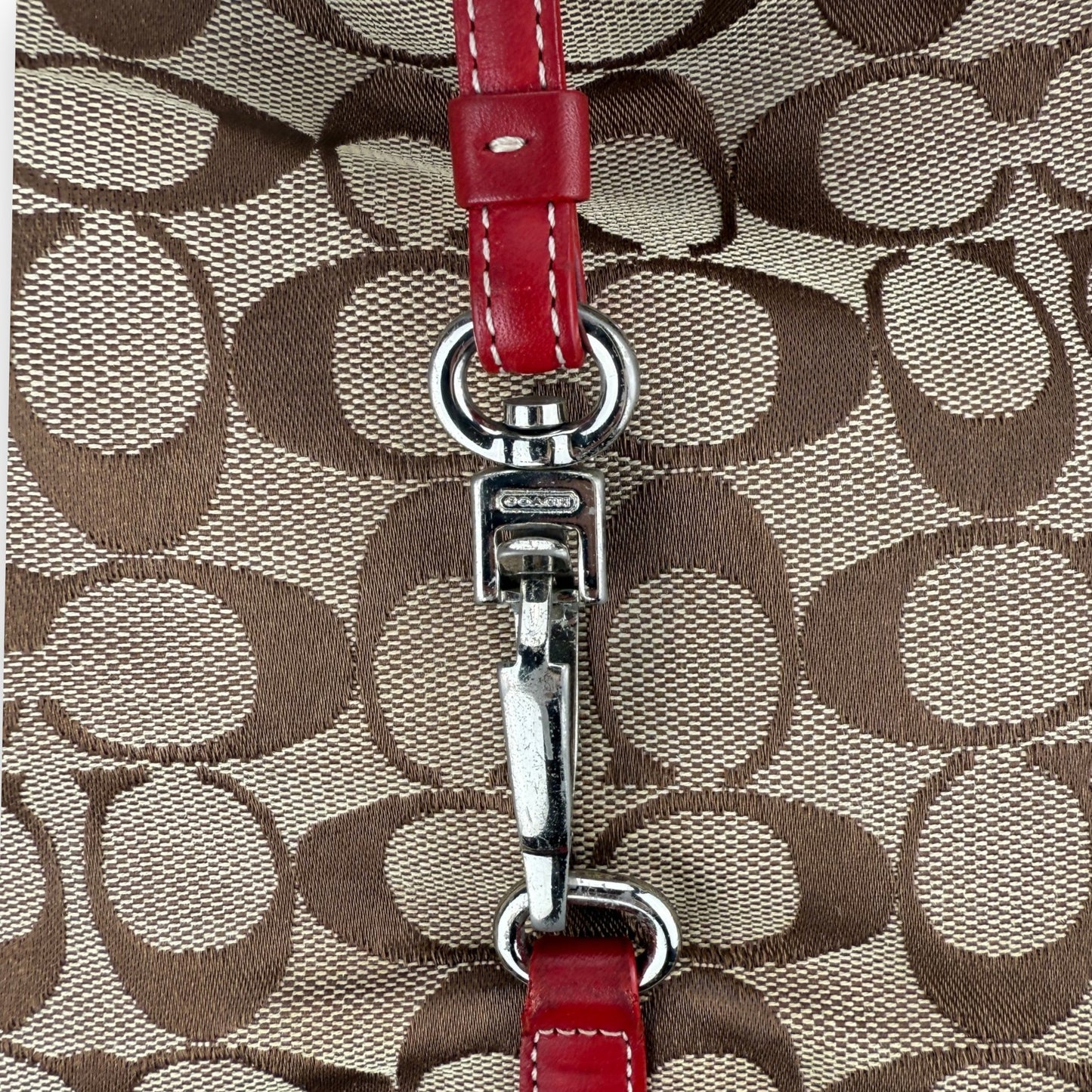 COACH SIGNATURE CLIP CANVAS SHOULDER BAG