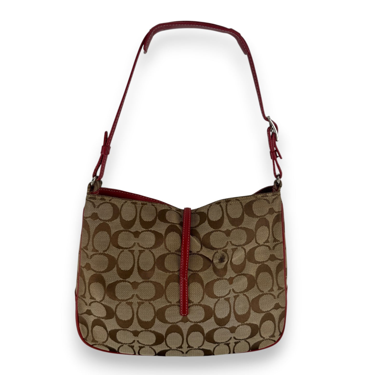 COACH SIGNATURE CLIP CANVAS SHOULDER BAG