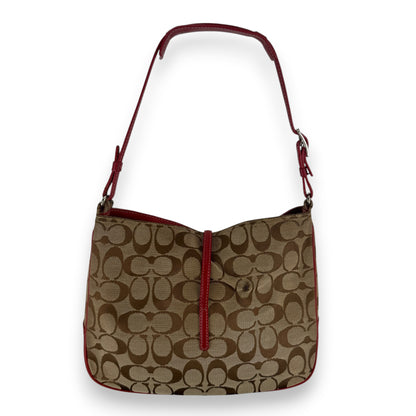 COACH SIGNATURE CLIP CANVAS SHOULDER BAG