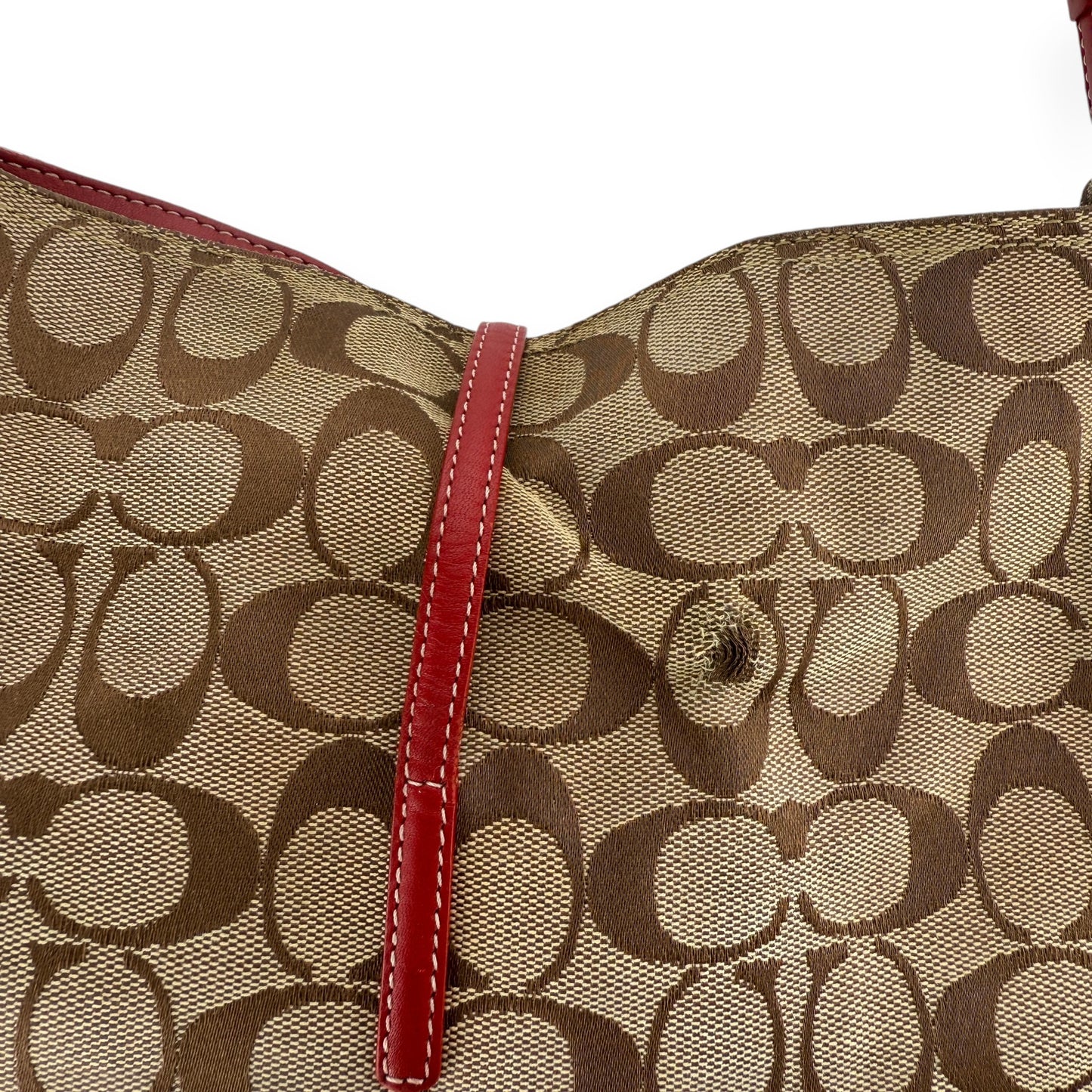 COACH SIGNATURE CLIP CANVAS SHOULDER BAG