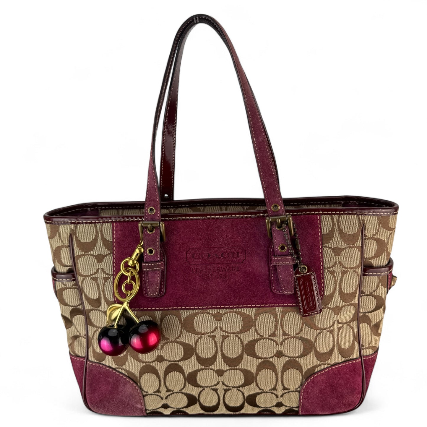 COACH SIGNATURE JACQUARD STRIPE BAG (LARGE) 