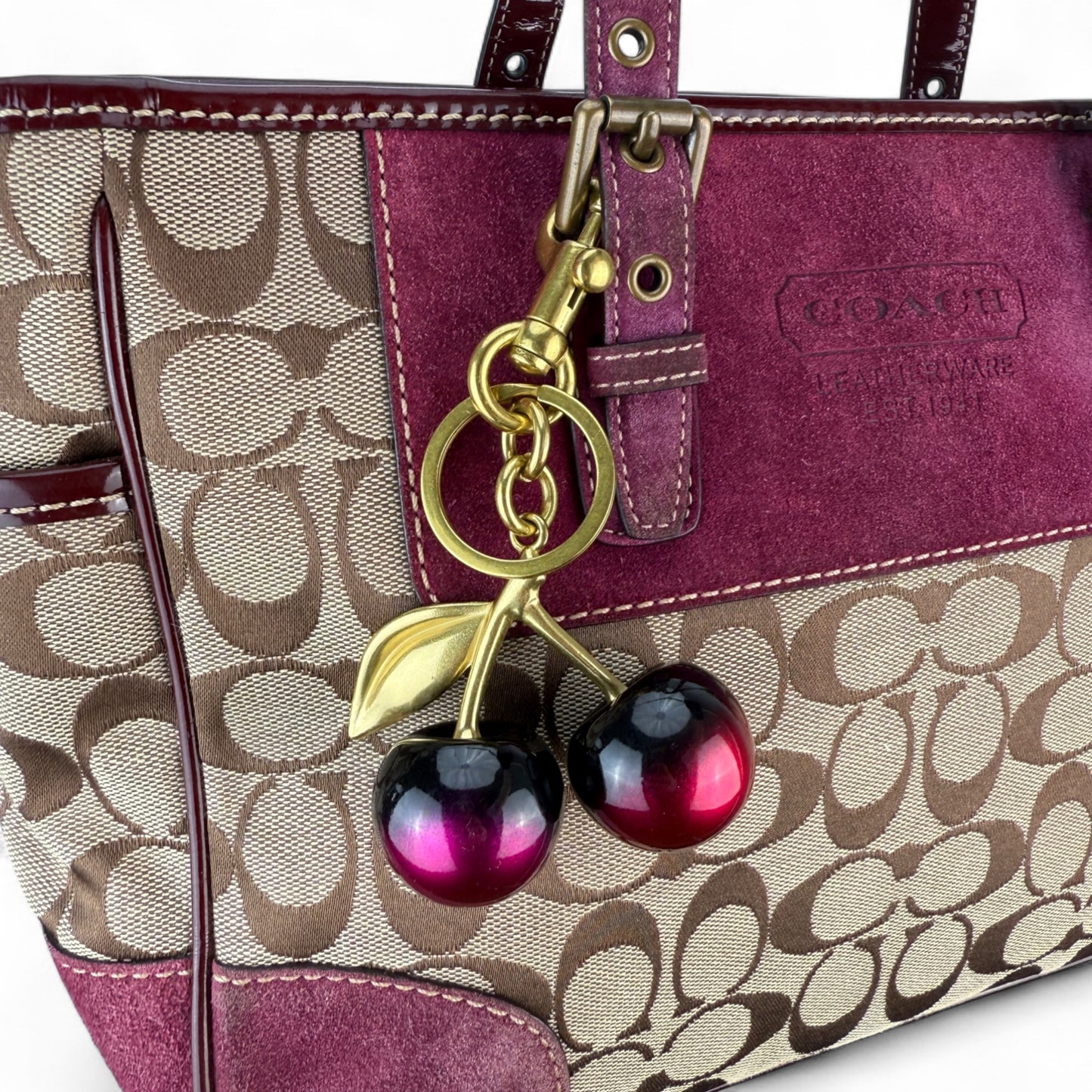 COACH SIGNATURE JACQUARD STRIPE BAG (LARGE) 