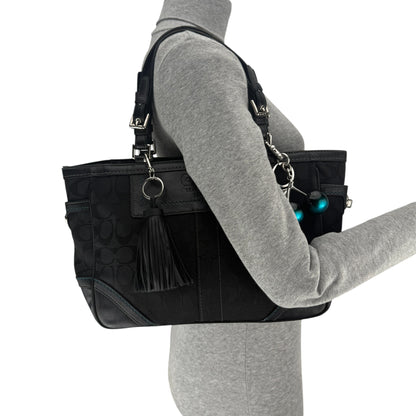 COACH SIGNATURE BLACK GALLERY TOTE BAG