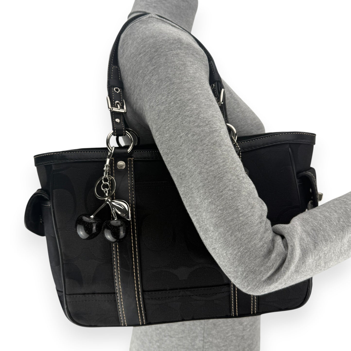 COACH SIGNATURE JACQUARD STRIPE BAG (LARGE) 