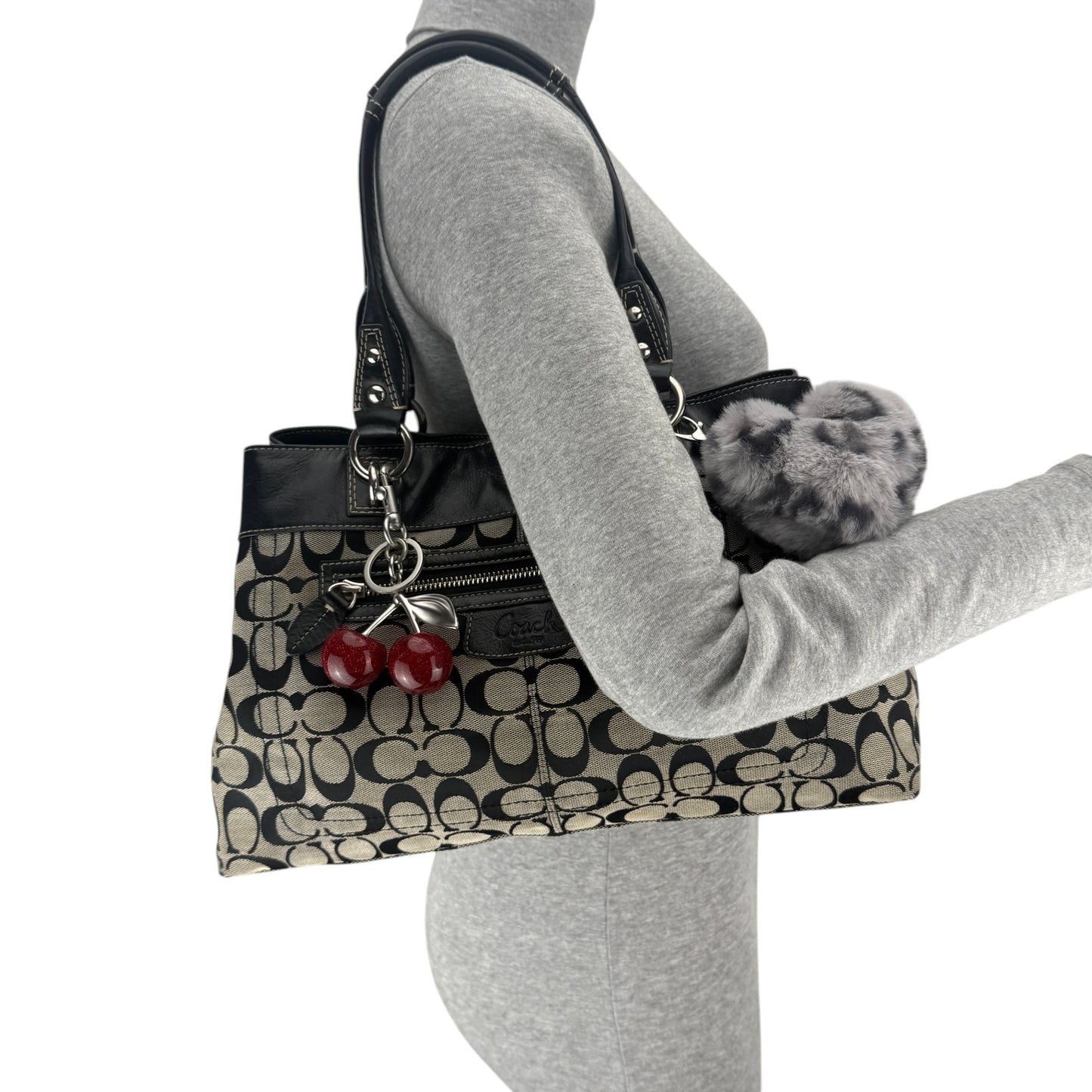 COACH SIGNATURE GREY PENELOPE SATCHEL BAG