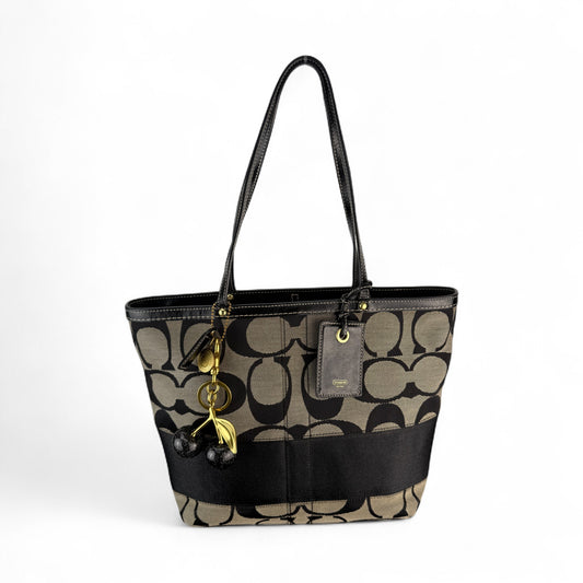 COACH SIGNATURE STRIPE REVERSIBLE TOTE