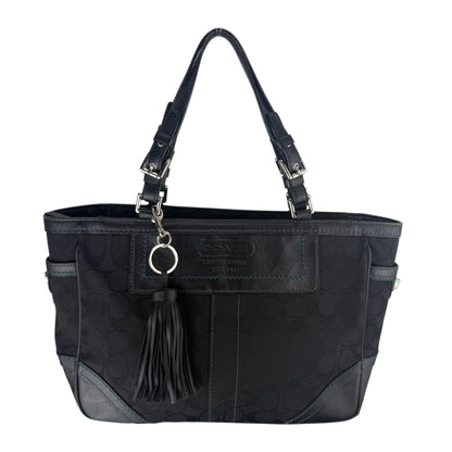 COACH SIGNATURE BLACK GALLERY TOTE BAG