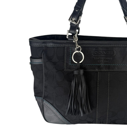 COACH SIGNATURE BLACK GALLERY TOTE BAG