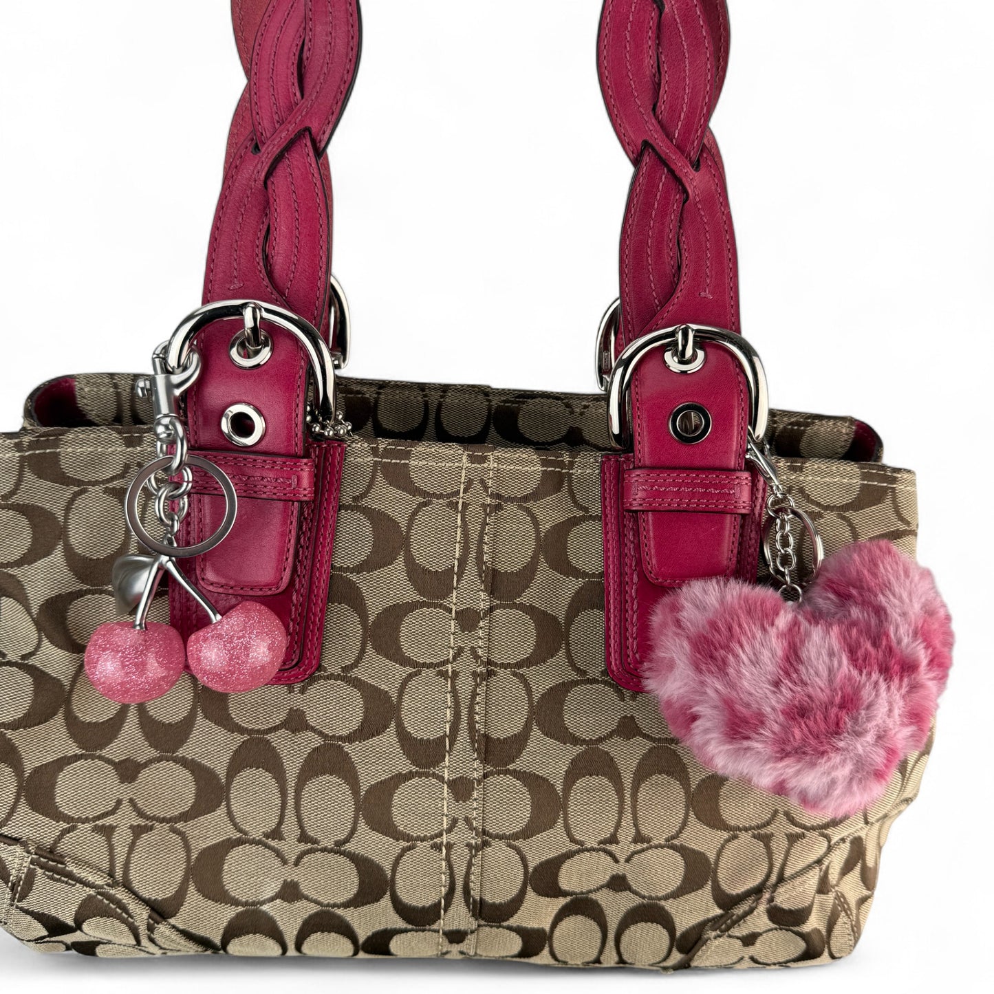 COACH SIGNATURE SUFFLETTE BRAIDED SHOULDER BAG