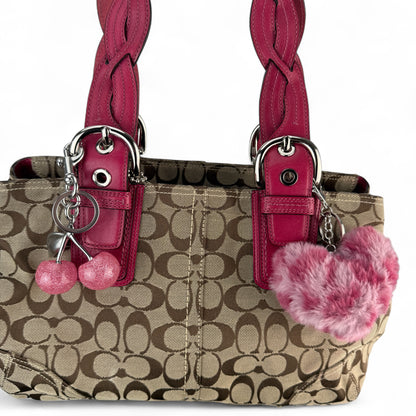 COACH SIGNATURE SUFFLETTE BRAIDED SHOULDER BAG