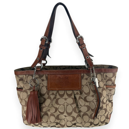 COACH SIGNATURE PLEATED GALLERY TOTE BAG