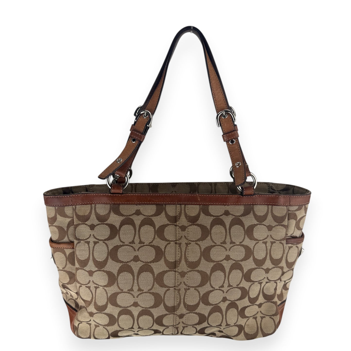 COACH SIGNATURE PLEATED GALLERY TOTE BAG