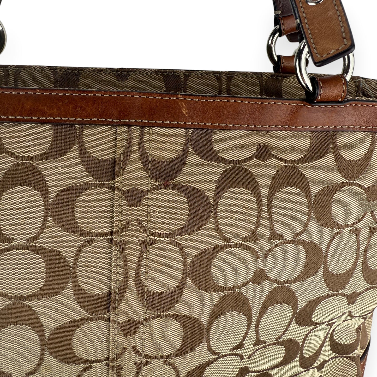 COACH SIGNATURE PLEATED GALLERY TOTE BAG