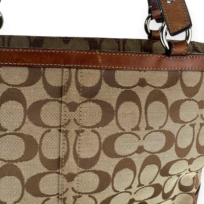 COACH SIGNATURE PLEATED GALLERY TOTE BAG