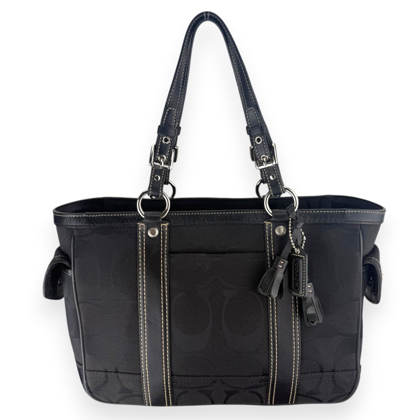 COACH SIGNATURE JACQUARD STRIPE BAG (LARGE) 